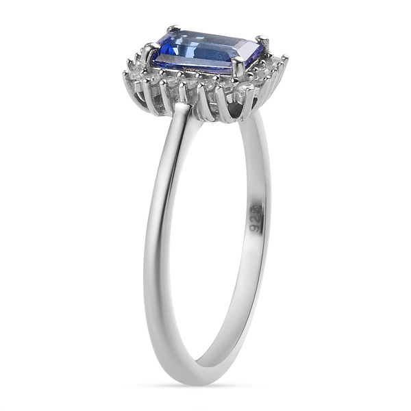 One Time Deal- AAA Tanzanite (Oct 1.00 Cts) and Diamond Ring in Sterling Silver 1.15 Ct.