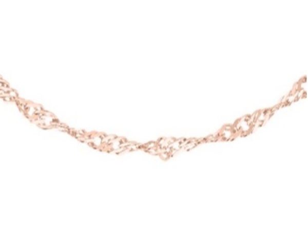 Close Out Deal Italian Rose Gold Overlay Sterling Silver Twisted Curb Chain (Size 30), Silver wt 3.4