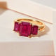 African Ruby (FF) and Diamond Ring in 14K Gold Overlay Sterling Silver 5.59 Ct.