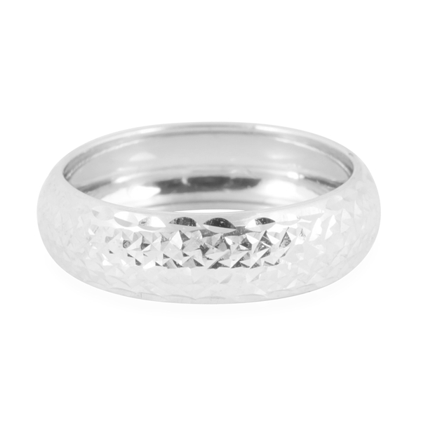 Royal Bali Collection 9K W Gold Diamond Cut Band Ring