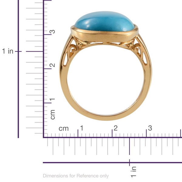 Arizona Sleeping Beauty Turquoise (Ovl) Solitaire Ring in 14K Gold Overlay Sterling Silver 12.000 Ct.