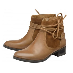 Ravel Marshall Leather Ankle Boots with Suede Details (Size 3) - Tan