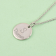 Personalised Initial and Date Engraved 15MM Disc Pendant with 18" Chain in Silver
