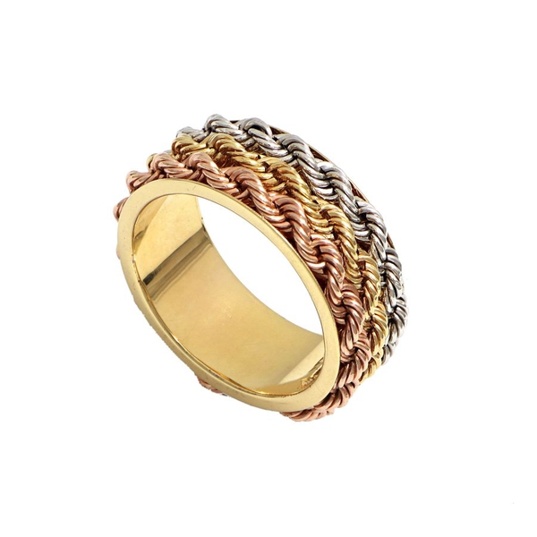 9K Tricolour Gold Ring