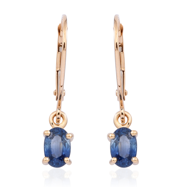 ILIANA 18K Y Gold Kanchanaburi Blue Sapphire (Ovl) Lever Back Earrings 1.250 Ct.