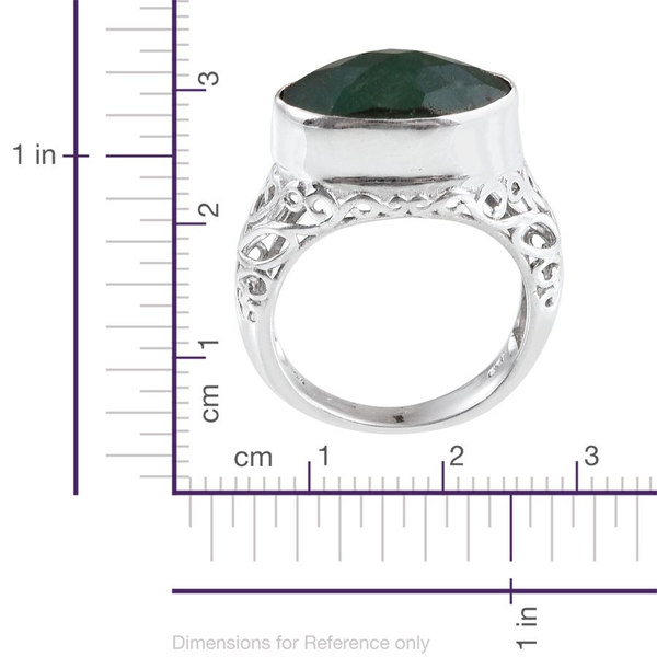 Emerald (Colour Enhanced) Solitaire Ring in Sterling Silver 6.010 Ct.