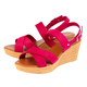 Lotus Angelica Wedge Sandals in Fuchsia