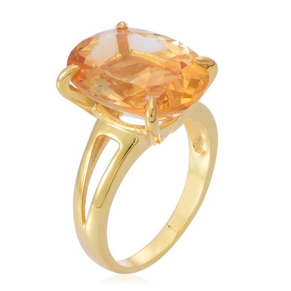 Rare AAA Uruguay Citrine (Ovl) Solitaire Ring in 14K Gold Overlay Sterling Silver 8.500 Ct.