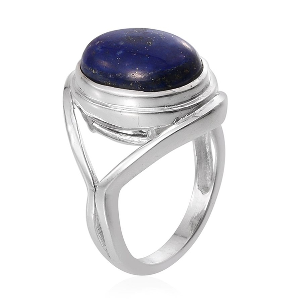 Lapis Lazuli (Ovl) Solitaire Ring in Sterling Silver 6.000 Ct.