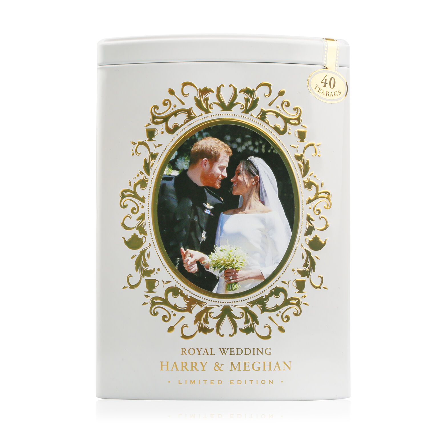 AHMAD TEA Harry and Meghan Wedding Tea Tin - White
