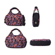 Hand-made Full Floral Embroidery Pattern Tote Bag (35x9x25cm) with Handle and Shoulder Strap - Black and Multi