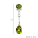 Hebei Peridot (Pear and Rnd) Earrings (with Push Back) in Sterling Silver 2.51 Ct.
