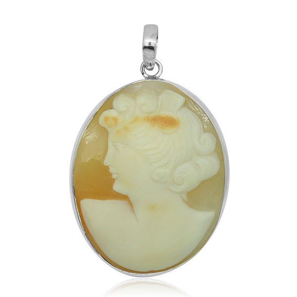 (Option 1) Royal Bali Collection Cameo Pendant in Sterling Silver 18.300 Ct.