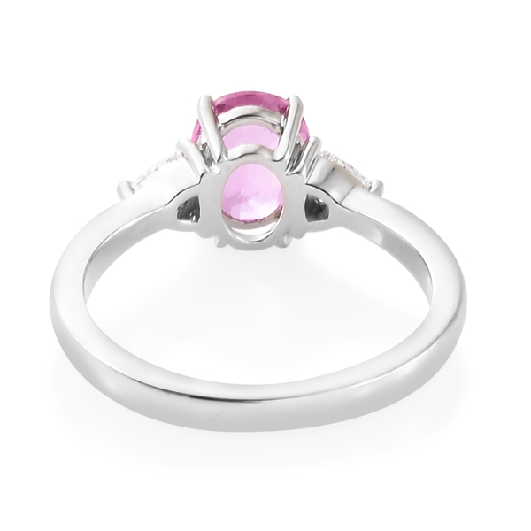RHAPSODY 950 Platinum AAAA Pink Sapphire (Ovl), Diamond (VS/E-F) Ring 1.750 Ct.