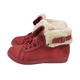 Womens Flat Faux Fur Lined Grip Sole Winter Ankle Boots (Size 4) - Red