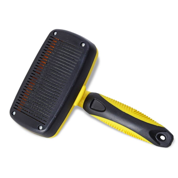 Yellow and Black Colour Slicker Brush (Size 18x12 Cm)
