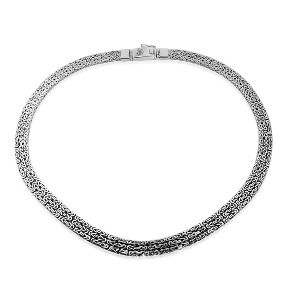 Royal Bali Collection Handmade Sterling Silver Borobudur Necklace (Size 17.5),  Silver wt 67.58 Gms.