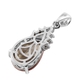 Lustro Stella - Rose and White Crystal Pendant in Platinum Overlay Sterling Silver