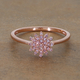 9K Rose Gold Pink Diamond Floral Ring 0.25 Ct.