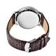 Personalised Engravable STRADA Japanese Movement Watch with Silver Tone and Brown Strap