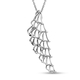 LucyQ Angel Wing Collection - Rhodium Overlay Sterling Silver Angel Wing Pendant with Chain (Size 20