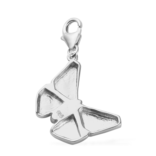 Butterfly Charm in Platinum Overlay Sterling Silver