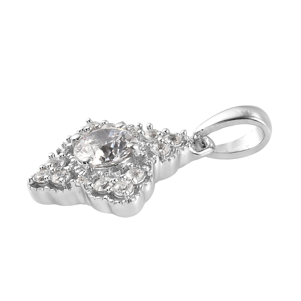 Lustro Stella Platinum Overlay Sterling Silver Pendant Made with Finest CZ 1.80 Ct.