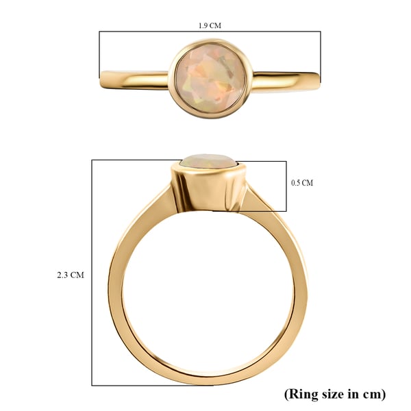 Ethiopian Welo Opal Solitaire Ring in 14K Gold Overlay Sterling Silver