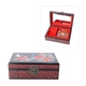 2 - Layer Chinese Lacquer Camellia Pattern Jewellery Box with Inside Mirror and Removable Tray (Size