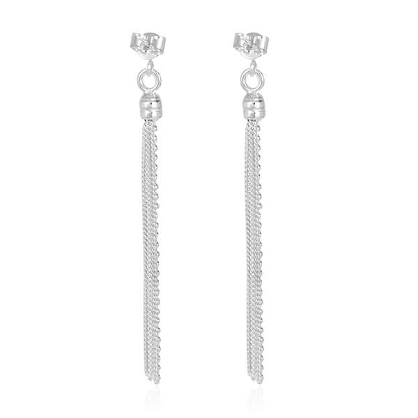 Close Out Deal Sterling Silver Fili Long Earrings (with Push Back), Silver wt 4.60 Gms.