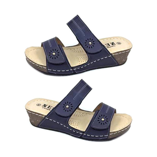 Open-toe Women's Velcro Sandals - Navy - 6711788 - TJC