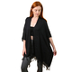 TAMSY 100% Rayon Kimono (One Size) - Black