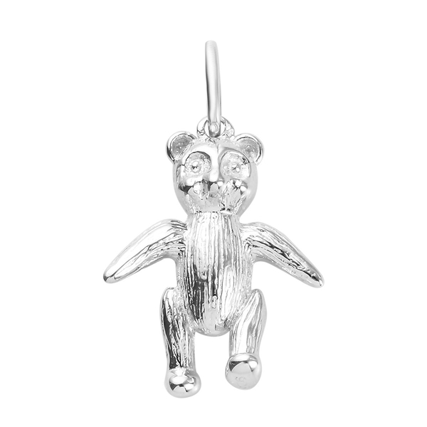 Teddy Bear Silver Charm Pendant in Platinum Overlay, Silver wt 4.84 Gms.