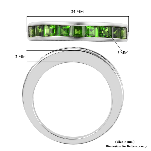 Limited Edition - RHAPSODY 950 Platinum AAAA Chrome Diopside Half Eternity Band Ring 1.35 Ct, Platinum wt 5.75 Gms
