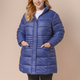 Winter Puffer Jacket with Middle Zip In Blue