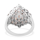 Brazilian Andalusite (Ovl), Natural White Cambodian Zircon Cluster Ring in Rhodium Overlay Sterling Silver 5.13 Ct.