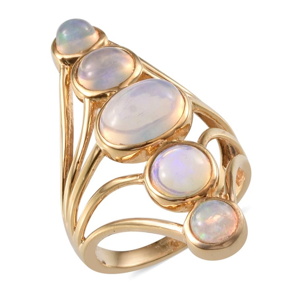 Ethiopian Welo Opal (Ovl 1.50 Ct) Ring in 14K Gold Overlay Sterling Silver 3.750 Ct.
