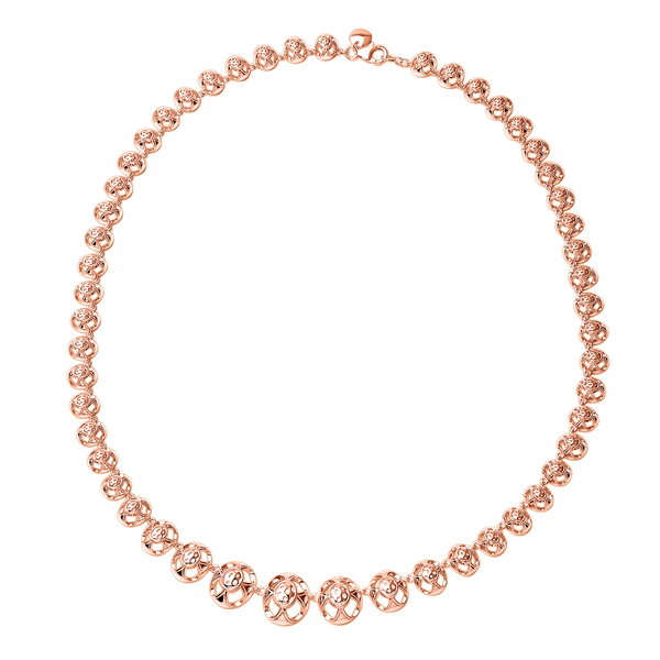 Rachel Galley Art Deco Collection - Rose Gold Overlay Sterling Silver Necklace (Size 20), Silver wt 