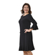 TAMSY 100% Viscose Plain Dress (Size S, 8-10) - Black