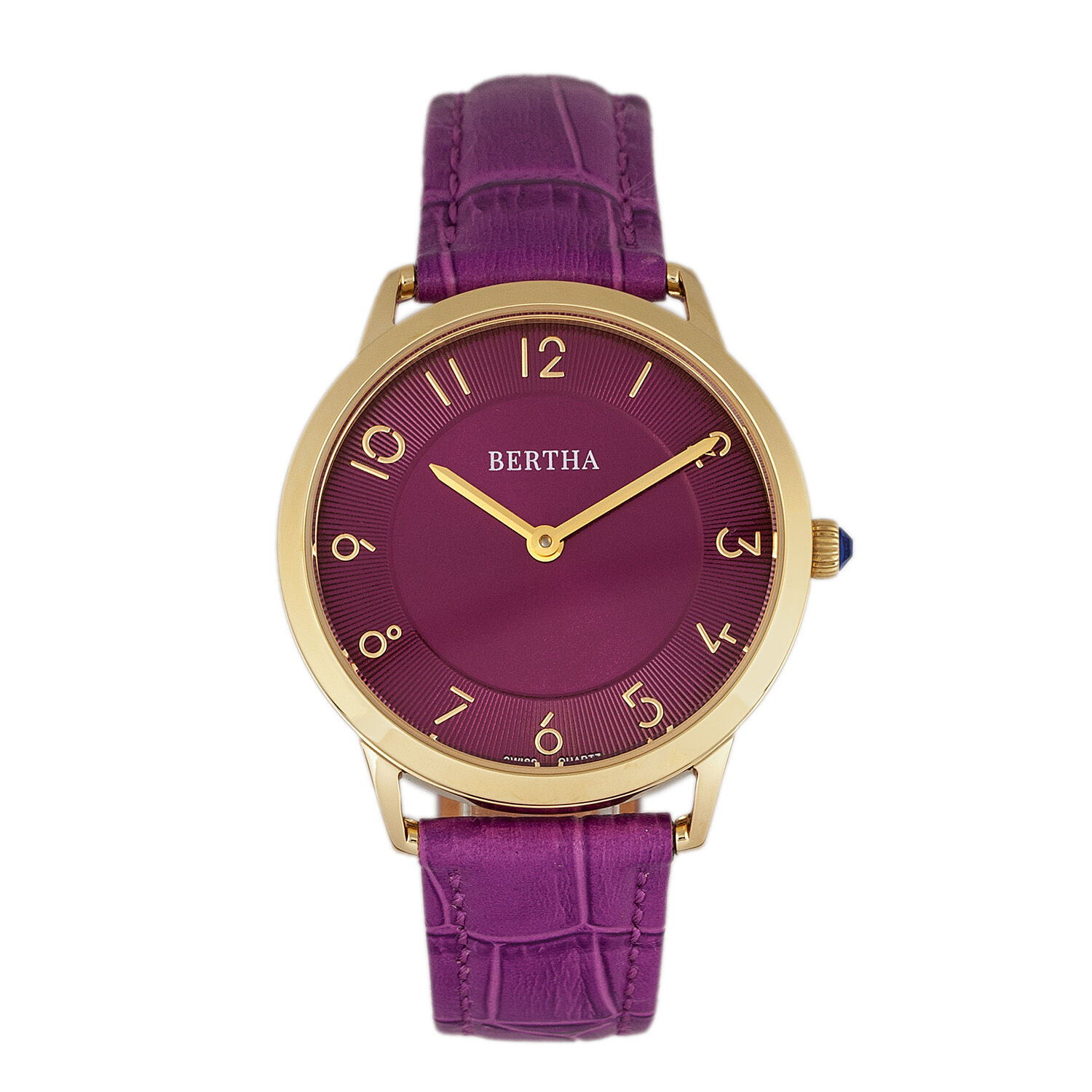 Bertha Abby Womens Watch in Blue Genuine Leather Strap