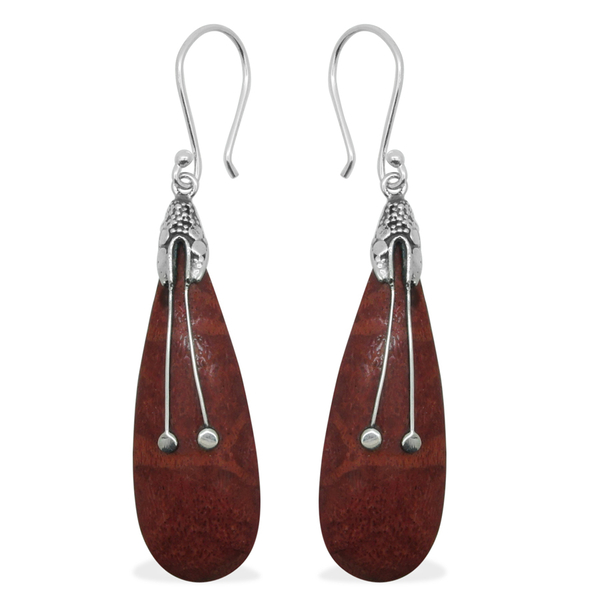 Royal Bali Collection Coral Hook Earrings in Sterling Silver 21.000 Ct.
