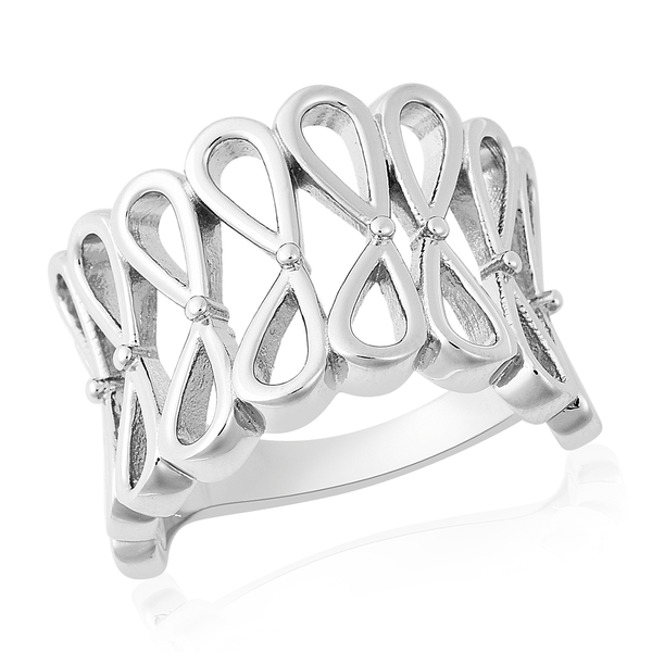 LucyQ Knot Ring in Rhodium Plated Sterling Silver