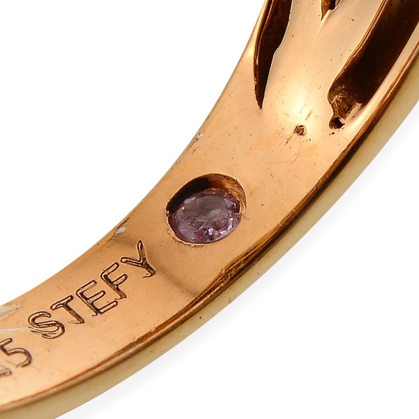 Stefy Boi Ploi Black Spinel (Oct 6.50 Ct), Pink Sapphire Ring in 14K Gold Overlay Sterling Silver 6.520 Ct.