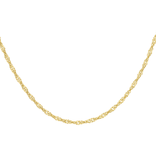 9K Yellow Gold Twisted Curb Chain (Size 16) with Spring Ring Clasp