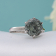 Simulated Colour Change Gemstone Solitaire Ring in Rhodium Overlay Sterling Silver