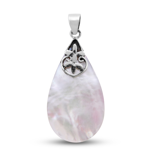 Royal Bali Collection Mother of Pearl Drop Pendant in Sterling Silver