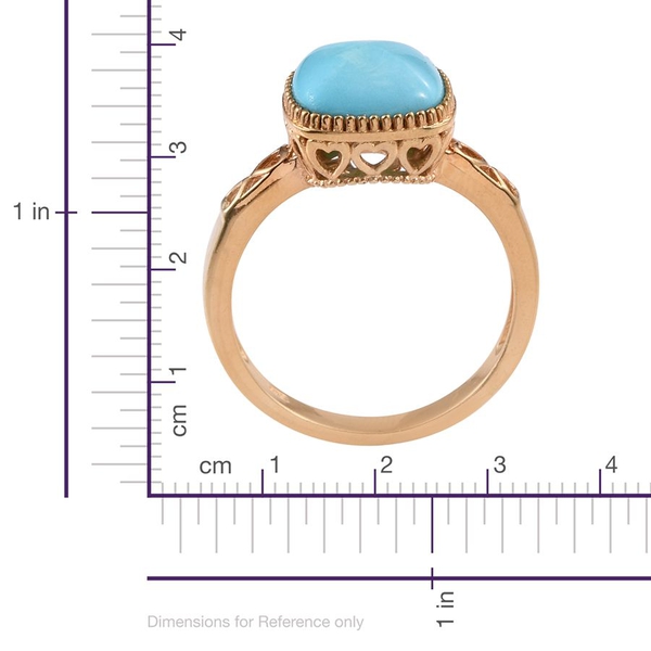 Arizona Sleeping Beauty Turquoise (Cush) Solitaire Ring in 14K Gold Overlay Sterling Silver 5.000 Ct.