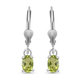 Hebei Peridot Lever Back Earrings in Platinum Overlay Sterling Silver 1.00 Ct.