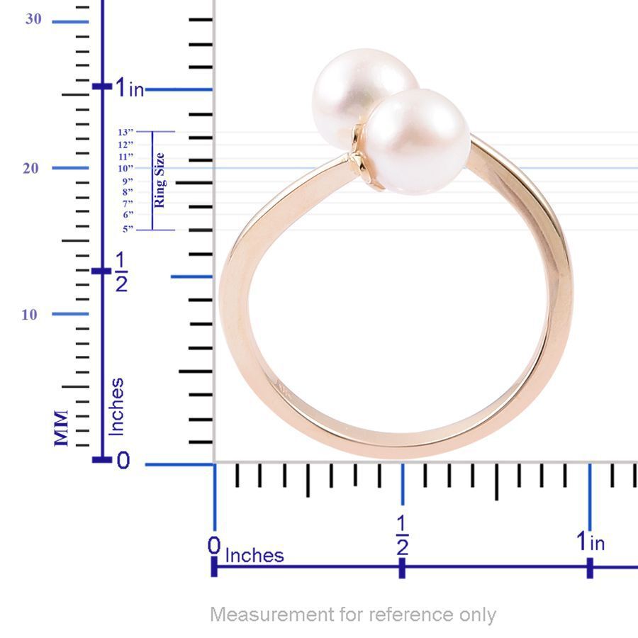 9K Y Gold Japanese Akoya Pearl (Rnd) Crossover Ring 5.750 Ct.