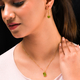 2 Piece Set - Peridot Arizona Pendant and Detachable Hoop Earrings with Clasp in 14K Gold Overlay Sterling Silver 11.92 Ct.